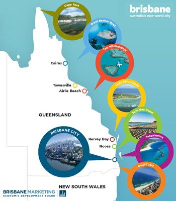 Queensland Map Tourism Locations